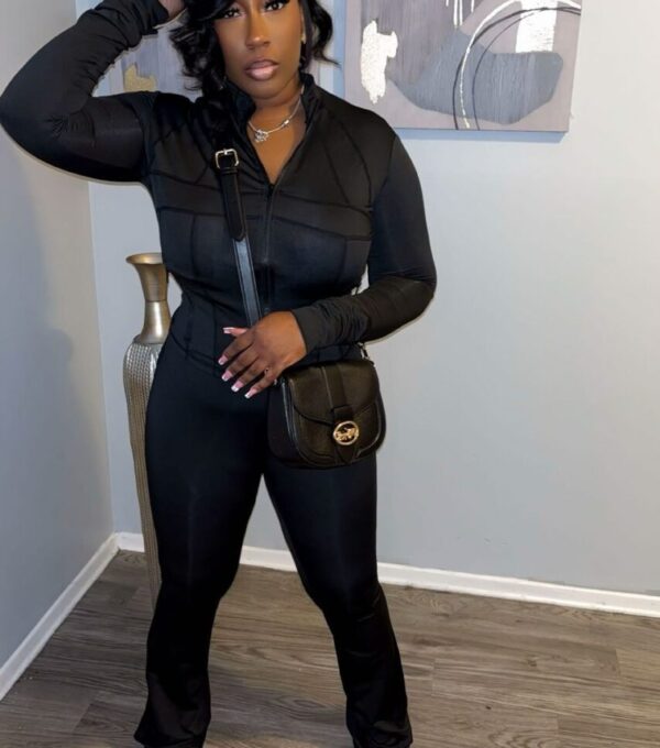 Black Matching Set Body Suit