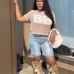 Two Piece Jean Short Set