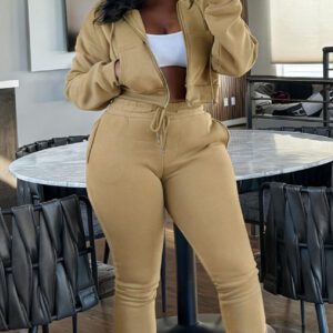 Two Piece Tan Athletic Set