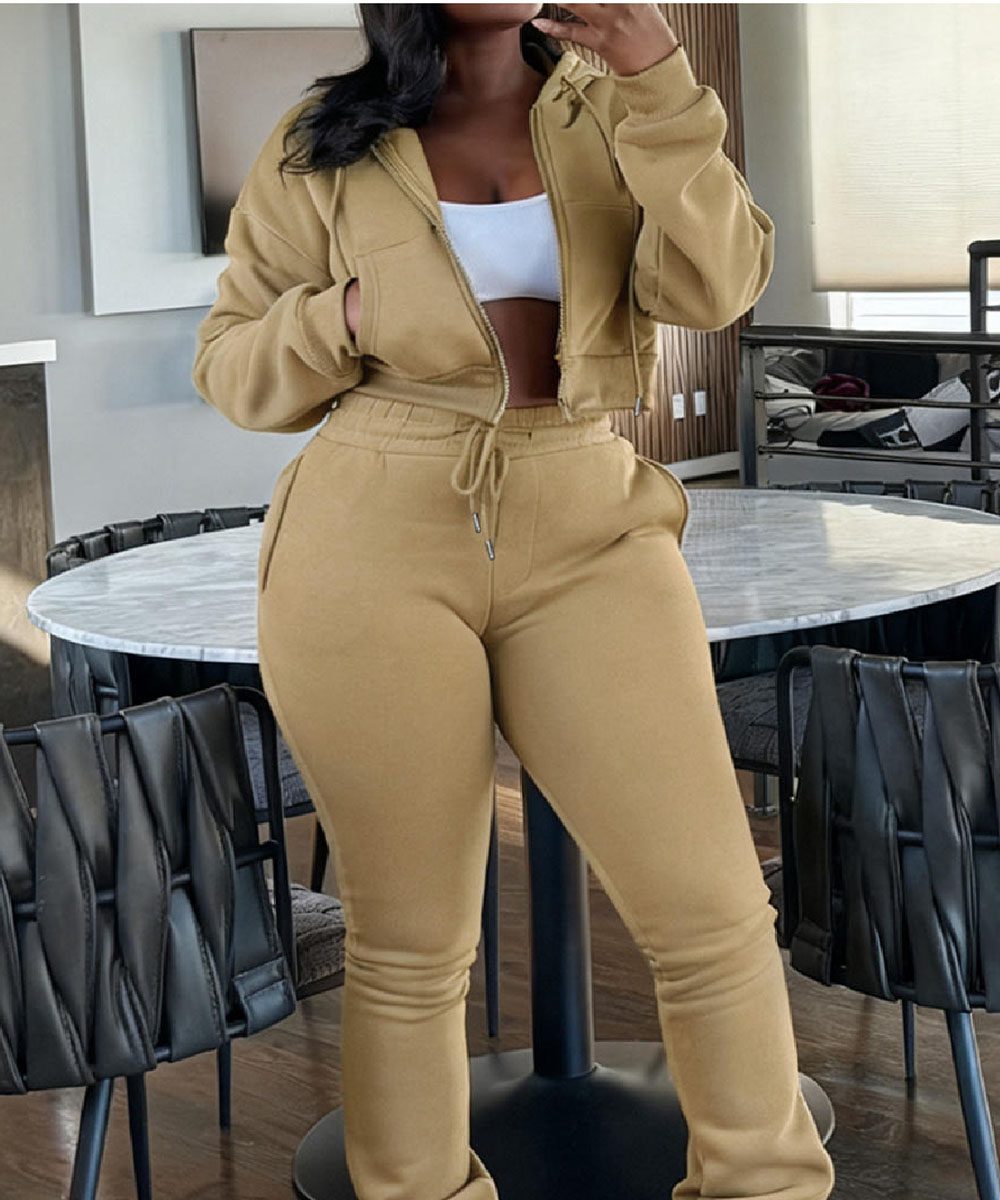 Two Piece Tan Athletic Set