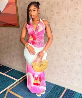 Flower Bomb Halter Maxi Dress